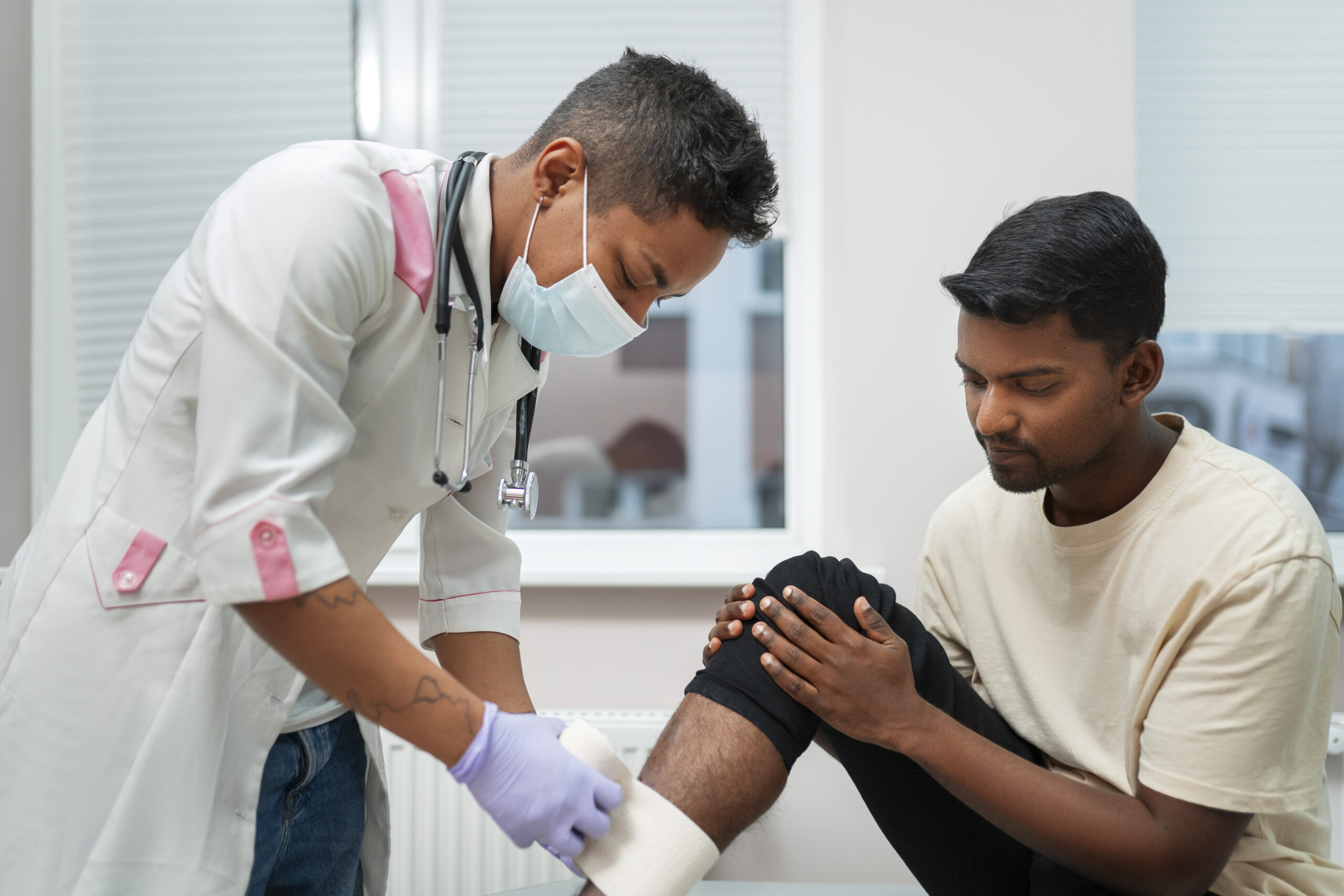 Doctor treating patient